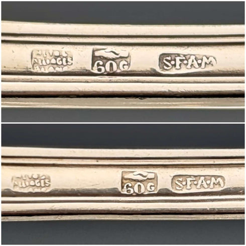 約 1900 年法國古董鍍銀餐具組 11 對 SFAM