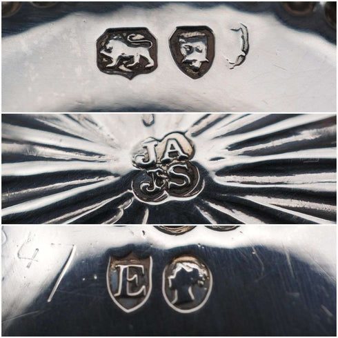 1880 British Antique Sterling Silver Footed Dish 124g Holland Son & Slater