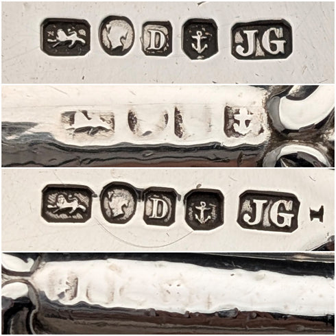 Circa 1852 British antique sterling silver fish server pair, total weight 262g, John Gilbert