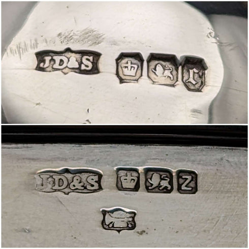 1895 年英國古董純銀和玻璃九柱酒壺 James Dixon and Sons