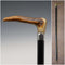 1895 British Antique Black Shaft Sterling Silver Embellished Antler Handle Walking Stick Cane 90cm