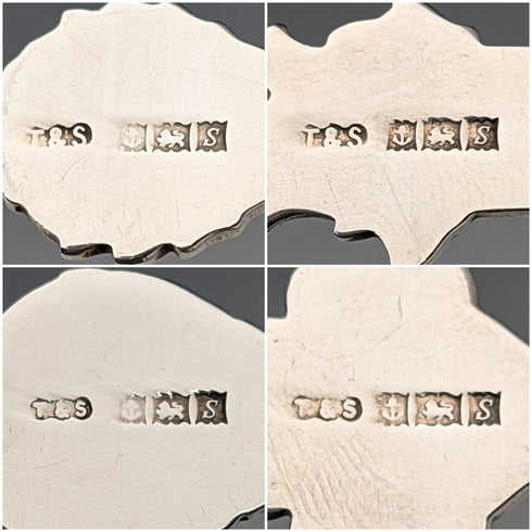 1967 年英國復古琺瑯裝飾純銀咖啡湯匙 x4 共 48 克 含 Turner&Simpson 盒