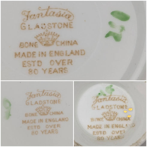 1940s British Gladstone teacup trio 3 sets
