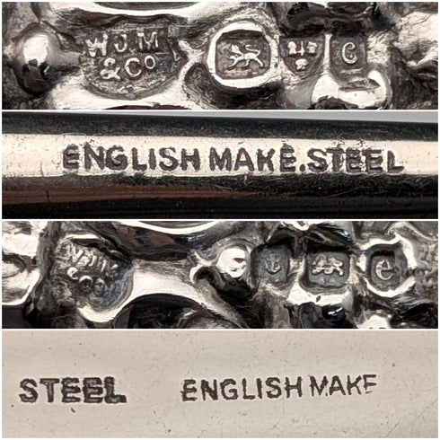 1903 年英國古董純銀鞋拔,附紐帶鉤,WJ Myatt & Co.