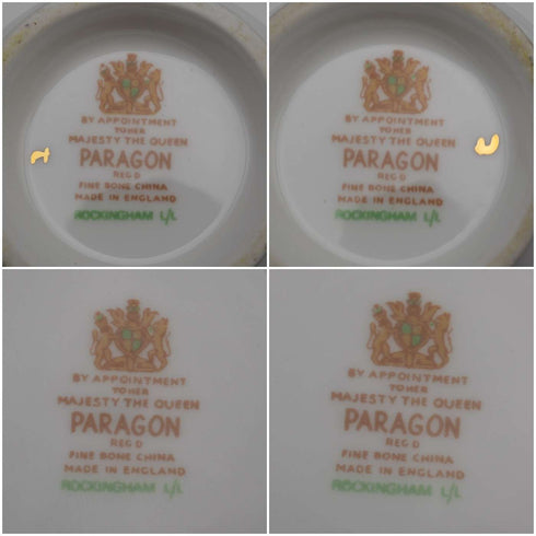 Par de tazas y platos de café estilo demitasse "Rockingham Green" de Paragon, vintage británico