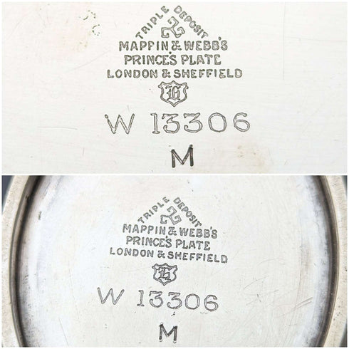 約 1905 年英國古董鍍銀糖罐和奶油罐 Mappin 和 Webb