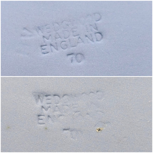 英国ヴィンテージ ウェッジウッド ジャスパーウェア製 ピンディッシュペア ペールブルー