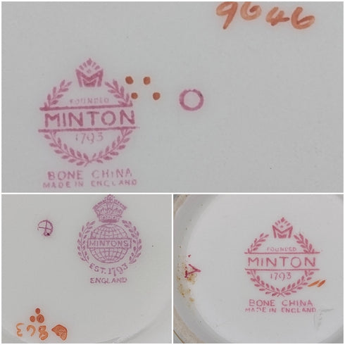 英國復古 Minton 粉紅公雞 骨瓷杯盤組