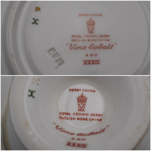 英國復古 Royal Crown Derby「葡萄藍」茶杯與茶碟②