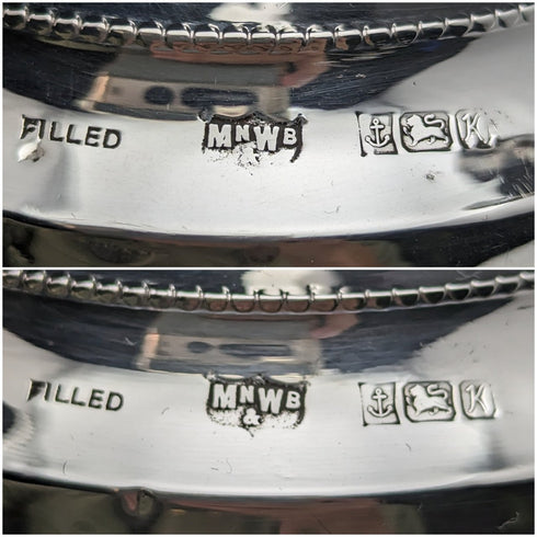 1984 British Vintage Sterling Silver Candle Stand Candelabra Pair Mappin & Webb