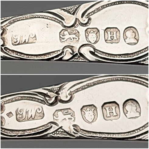 1803 年英國喬治亞時期古董純銀漿果勺一對,由托馬斯·沃利斯二世製作