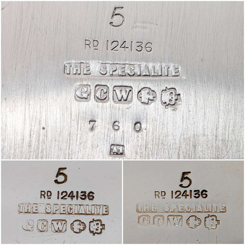 古董英國銀盤茶具,3 件套,GRAINGER & CAMPBELL