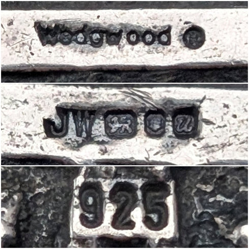 British Vintage Wedgwood Sterling Silver and Black Jasper Pendant with Sterling Silver Chain