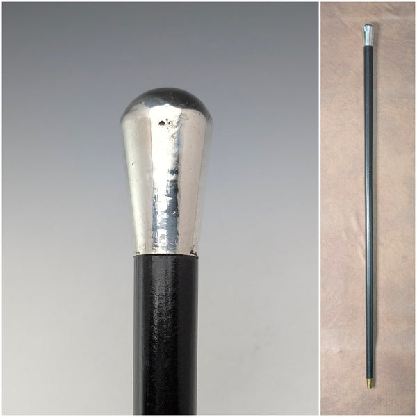 1922 年英國古董黑軸純銀圓柄手杖 92 公分 Robert Pringle