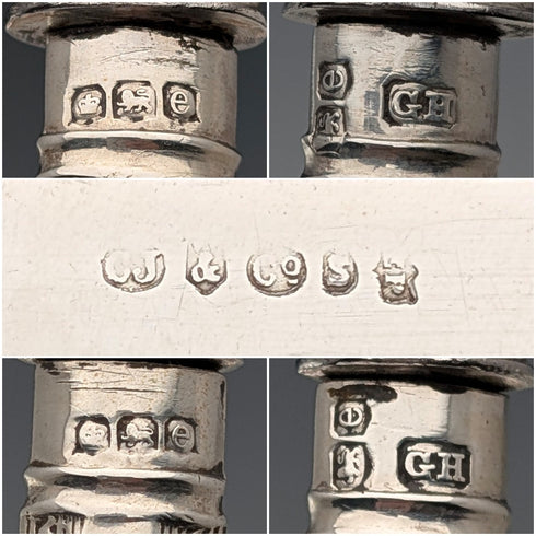 1922年 英国アンティーク 純銀ハンドル カトラリー4ペア Harrison Brothers&Howson トレイ入り