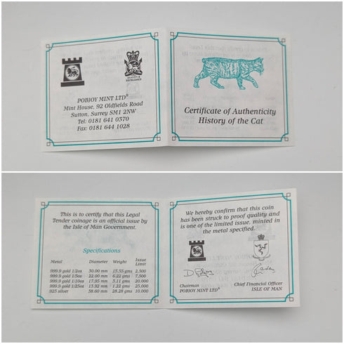 英国マン島 クラウン銀貨 「猫の歴史:ヨーロッパヤマネコ」PobjoyMint ケース・説明書付