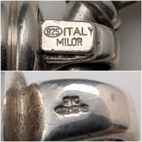 Italian Vintage Sterling Silver Multi-Twist Chain Bracelet, 28g, MILOR