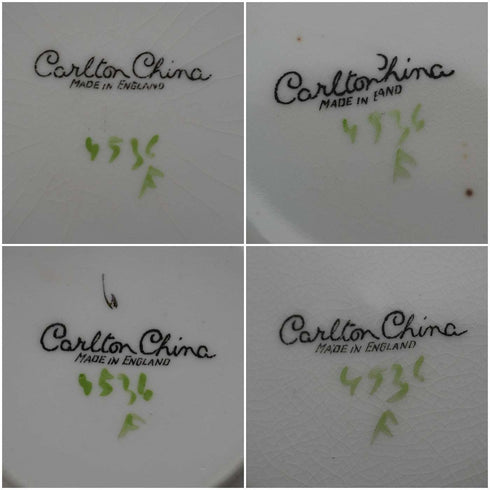 英国ヴィンテージ Carlton China コーヒーポット、クリームジャグ、デミタスカップ&ソーサー 4セット
