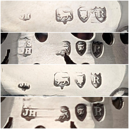 1892年 英国アンティーク 純銀製 シュガーシェイカーペア 計145g Possibly Sibray Hall&Co ケース入