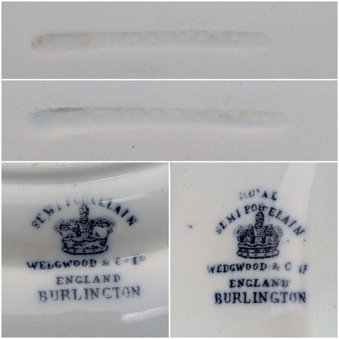 英国アンティーク バーリントンパターン 半磁器製 ディナープレートペア Wedgwood&Co.