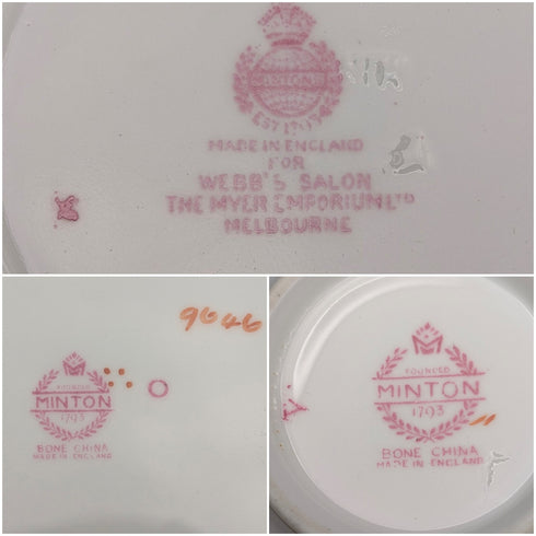 英国ヴィンテージ ミントン ピンクコカトリス ティーカップトリオ