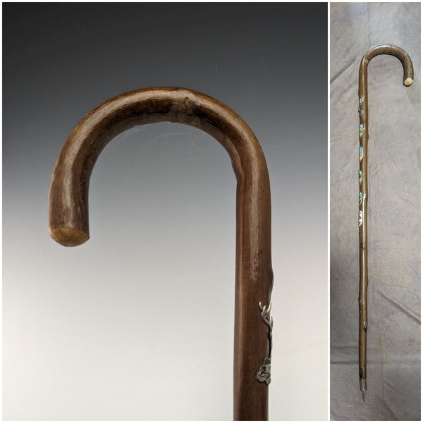 Vintage Men's European Tourist Cane Brown Shaft 90cm