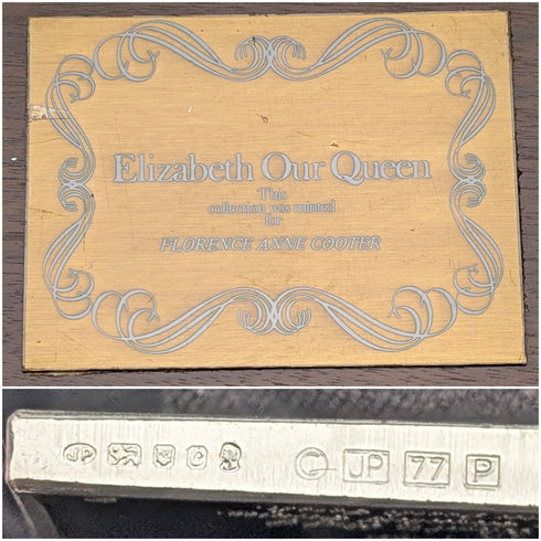 1977 年英國純銀禧年錠,25 件套,總重 641 克,木盒包裝,John Pinches