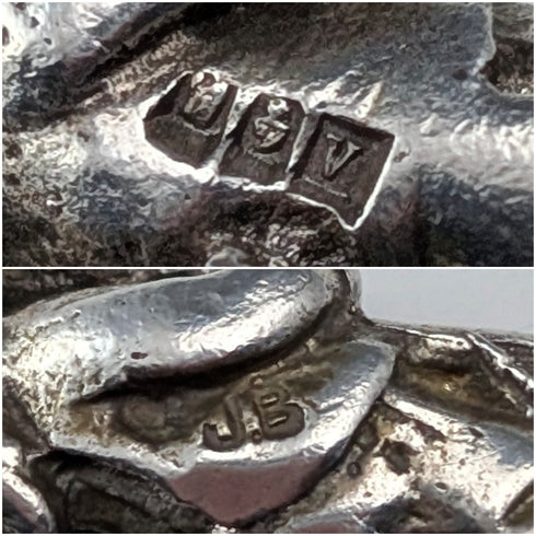 Vintage British Pipe Smoking Old Man Sterling Silver Pendant with Sterling Silver Necklace, 7.6g Total