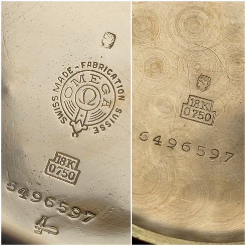 Circa 1920 Antique Omega Chronograph Pocket Watch, 18K Solid Gold Case, in good working order