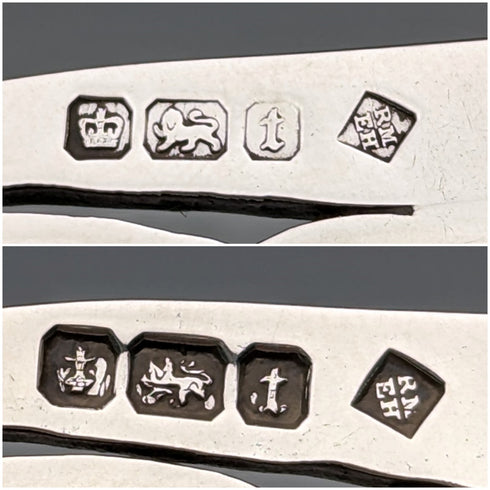 1911 年英國古董純銀湯匙一對 104 克 Martin, Hall & Co