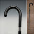 1935 British Vintage Black Shaft Sterling Silver Ornament Large Curved Handle Walking Stick Cane 88cm