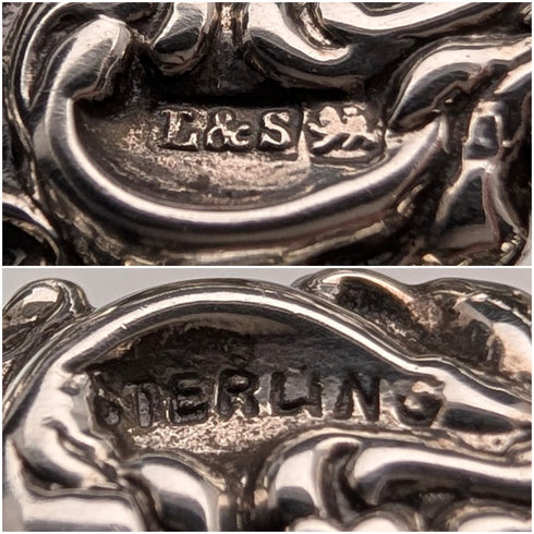 British Antique Pure Silver Handle Grooming Scissors Levi & Salaman