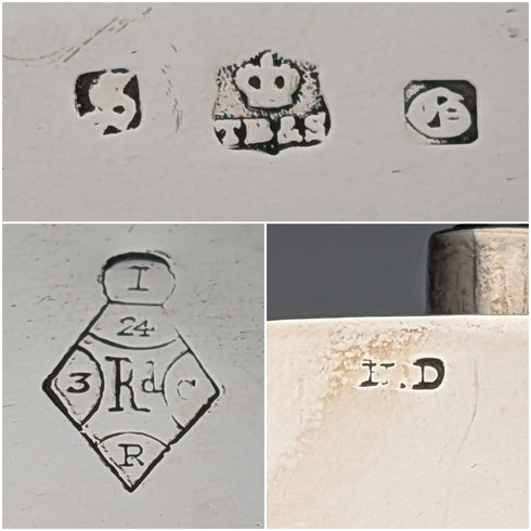 1870 年英國古董銀盤活動手把籃子 Thomas Bradbury & Sons