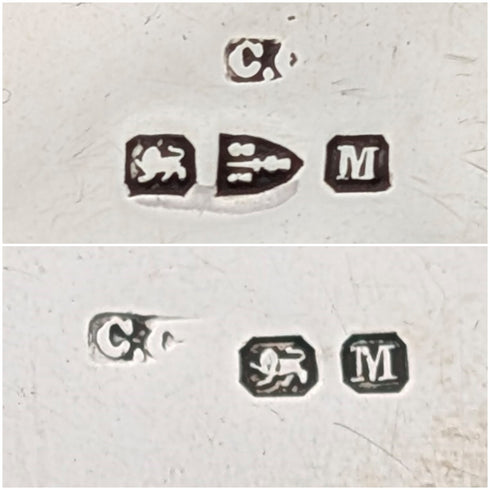 1895 British antique sterling silver chatelaine eyeglass case by Colen Hewer