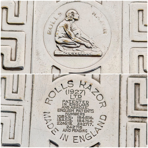 1927年頃 英国ヴィンテージ シルバープレート製 カミソリキット ケース入り Rolls Razor