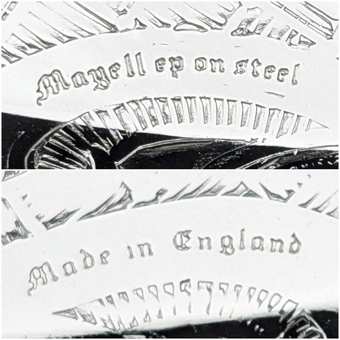 英国ヴィンテージ シルバープレート製 オーバル型 大型ギャラリートレイ 幅39cm Queen Anne 未使用品