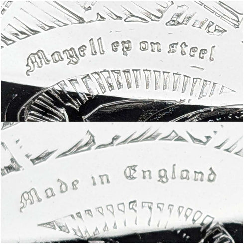英國復古 銀鍍層 橢圓形 大型畫廊托盤 寬39cm Queen Anne 未使用品