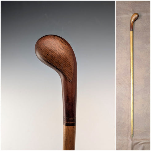 英國復古鑲嵌工藝棕色杖身週日手杖,87厘米