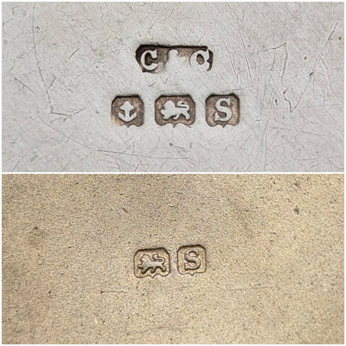 1942年 英国ヴィンテージ ブルーギロシェエナメル 純銀製 ピルケース Cohen&Charles