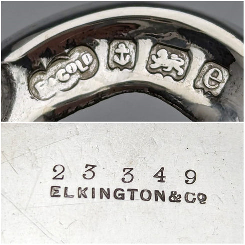 1904年 英国アンティーク 純銀製 ピアス装飾ディッシュ 112g Elkington