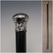 1892 English Antique Black Shaft Sterling Silver Rondel Handle Walking Stick Cane 90cm