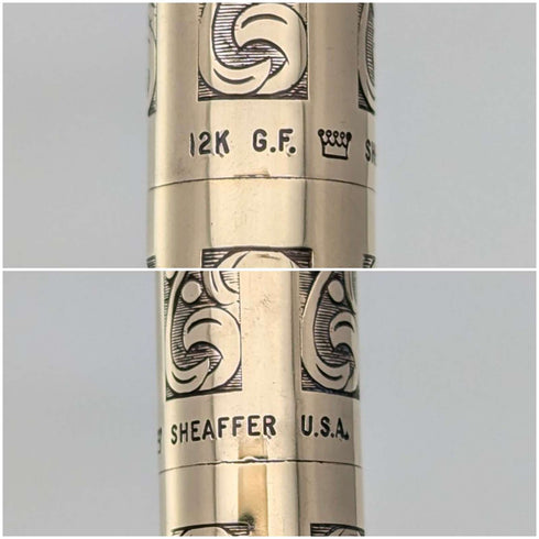 美國復古 Schafer K12 鍍金自動鉛筆/原子筆套裝附盒