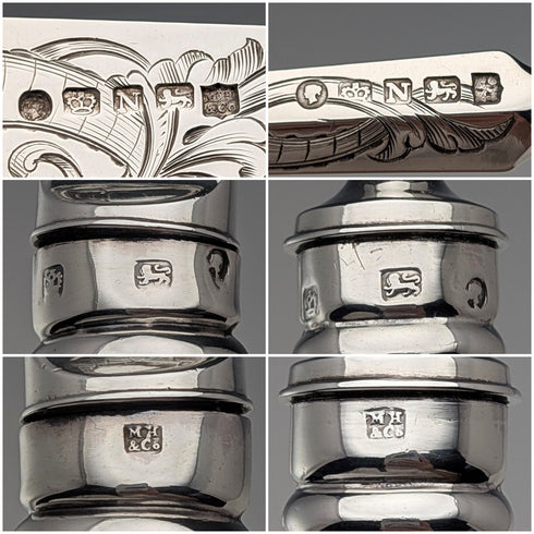 1856 年英國古董純銀餐具一對總重 174 克 Martin Hall