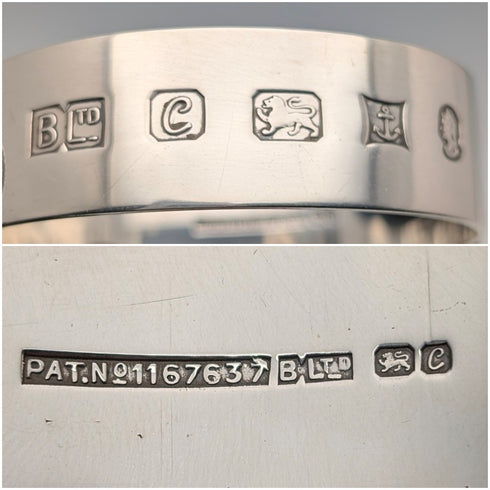 1977年 英国ヴィンテージ ジュビリー 純銀製 ブレスレット 44g Bracelon Ltd