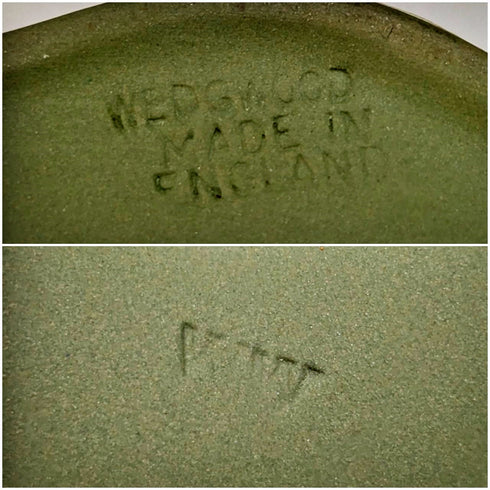 英国ヴィンテージ ウェッジウッド ジャスパーウェア製 オーバルボックス 小物入れ グリーン