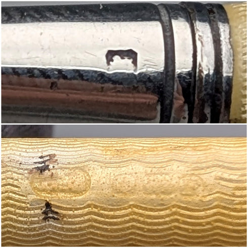 1930年 英国ヴィンテージ 純銀& ギロシェエナメル 推進式ペンシル