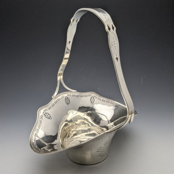 1923 American Antique Pure Silver (925 Silver) Basket Golf Trophy 257g Frank Whiting