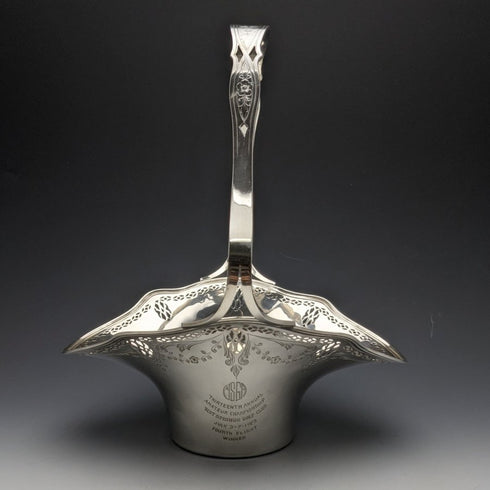 1923年頃 米国アンティーク 純銀(925シルバー) バスケット ゴルフトロフィー 257g Frank Whiting