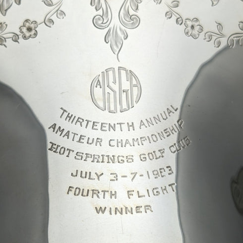 1923年頃 米国アンティーク 純銀(925シルバー) バスケット ゴルフトロフィー 257g Frank Whiting