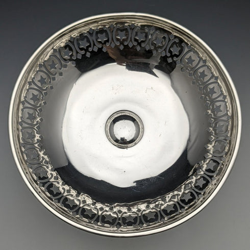 1909年 英国アンティーク 純銀(925シルバー) コンポート タッツァ 直径15cm 191g West & Son